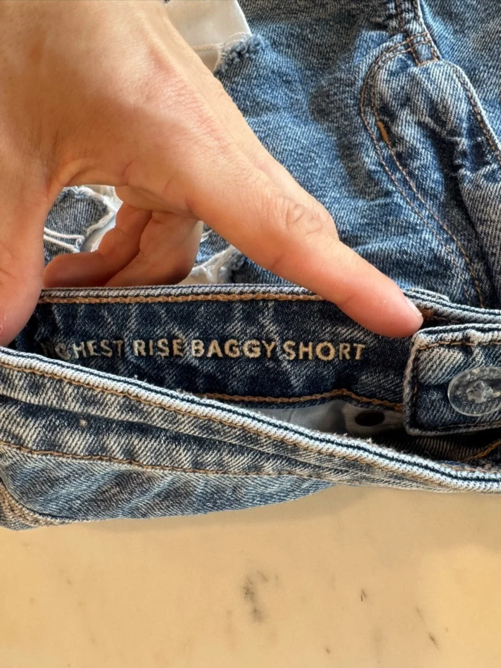 American Eagle Outfitters Distressed highest rise baggy shorts